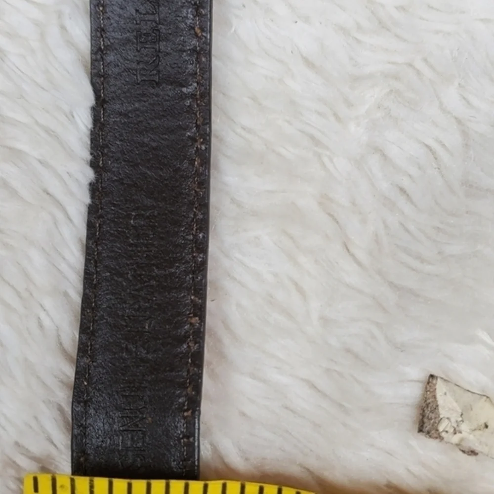 Vintage whipstitched multi‎ color leather belt S/M
